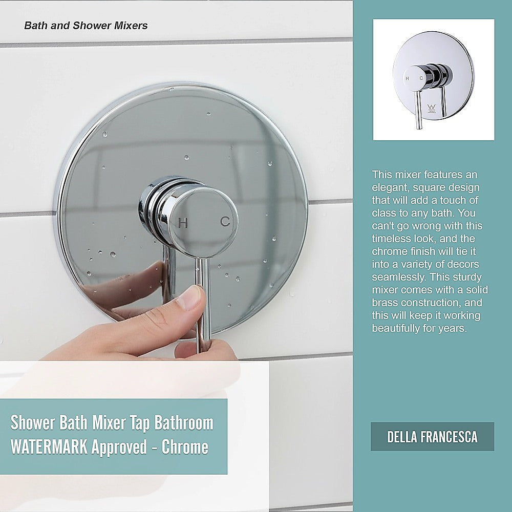 Shower Bath Mixer Tap Bathroom WATERMARK Approved - Chrome