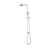 WELS 8" Rain Shower Head Set Square Dual Heads Faucet High Pressure Hand Held