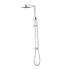 WELS 8" Rain Shower Head Set Square Dual Heads Faucet High Pressure With Mixer