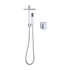 WELS 8" Rain Shower Head Set Square Dual Heads Faucet High Pressure With Mixer