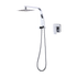 WELS 8" Rain Shower Head Set Square Dual Heads Faucet High Pressure With Mixer