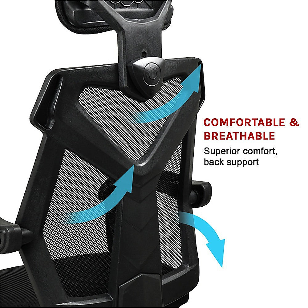 Office Chair – Ergonomic Mesh Back Computer Desk Chair with Padded Foam Seat in Black