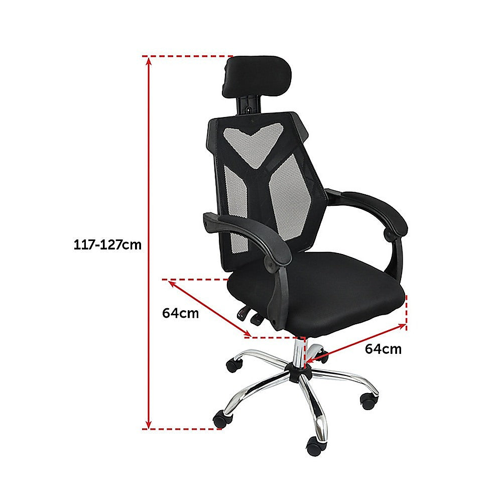 Office Chair – Ergonomic Mesh Back Computer Desk Chair with Padded Foam Seat in Black