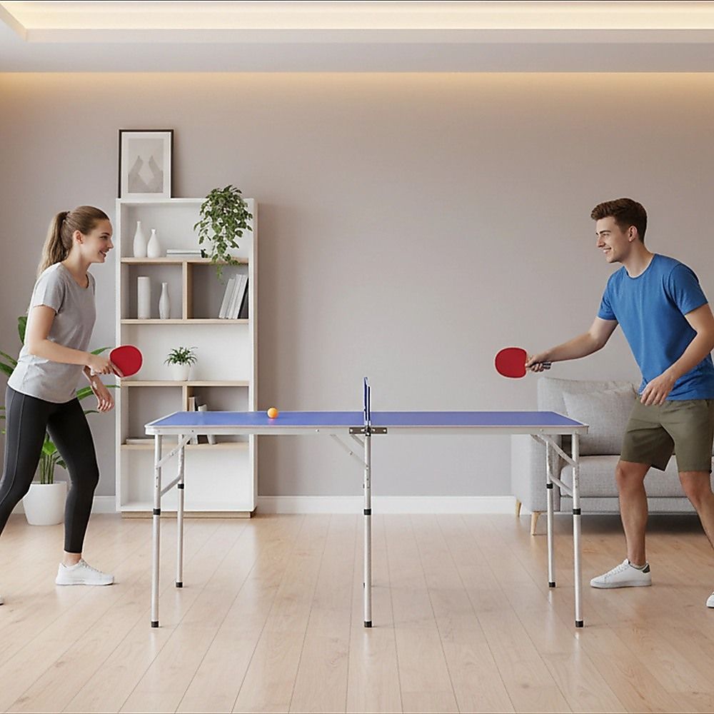 Portable Folding Ping Pong Table 152cm, Table Tennis Set with Paddles & Balls