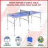 152cm Portable Tennis Table, Folding Ping Pong Table Game Set