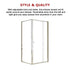 Semi Frameless Shower Screen (98~106)x 195cm & (77~80)x 195cm Side AS/NZS Glass