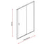 Adjustable Semi Frameless Shower Screen (114~122) x 195cm Australian Safety Glass