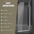 180 Degree Pivot Door 6mm Safety Glass Bath Shower Screen 800x1400mm By