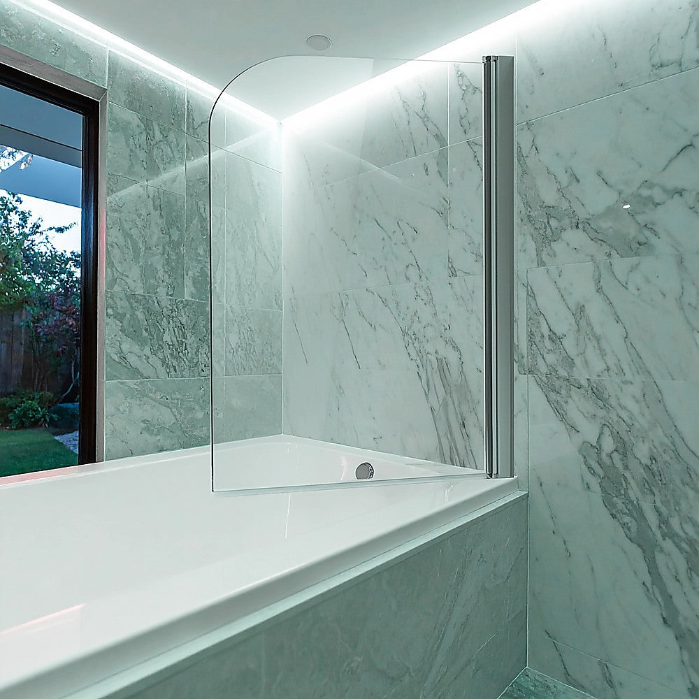 180 Degree Pivot Door 6mm Safety Glass Bath Shower Screen 800x1400mm By