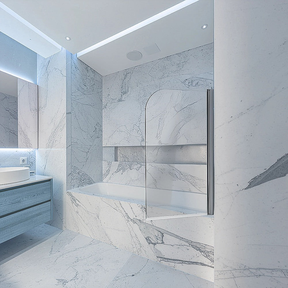 180 Degree Pivot Door 6mm Safety Glass Bath Shower Screen 800x1400mm By