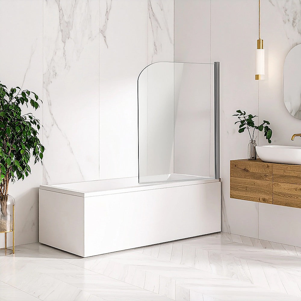 180 Degree Pivot Door 6mm Safety Glass Bath Shower Screen 900x1400mm By