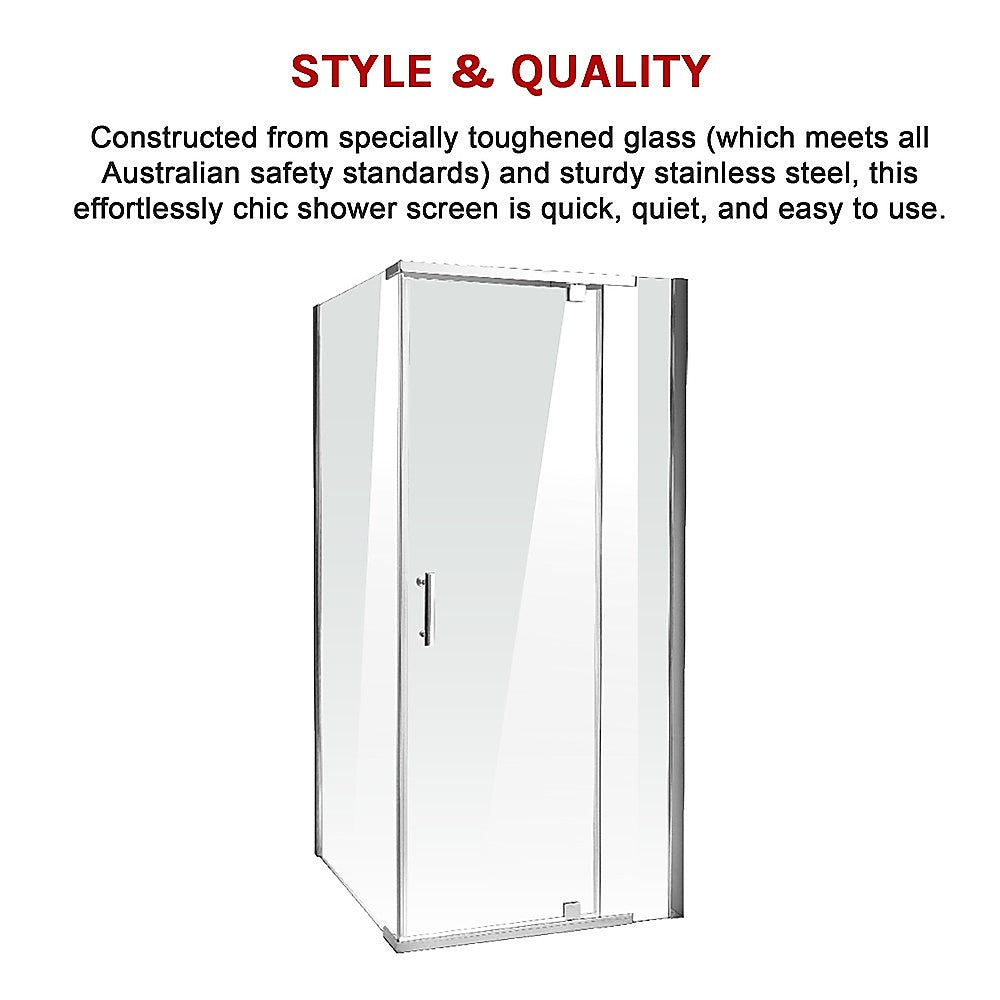 Shower Screen 1000x1000x1900mm Framed Safety Glass Pivot Door By