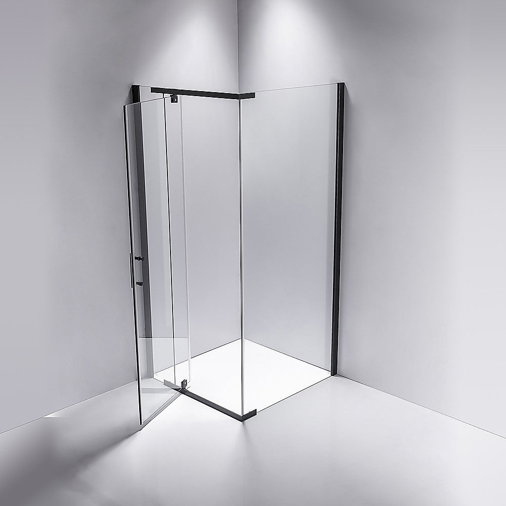 Shower Screen 900x700x1900mm Framed Safety Glass Pivot Door By