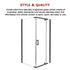 Shower Screen 900x700x1900mm Framed Safety Glass Pivot Door By