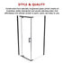 Shower Screen 1000x700x1900mm Framed Safety Glass Pivot Door By