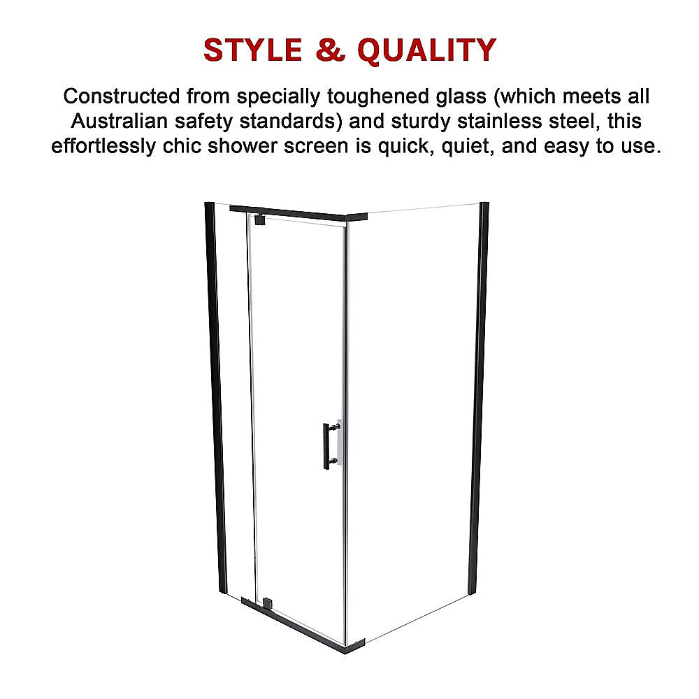 Shower Screen 1000x900x1900mm Framed Safety Glass Pivot Door By