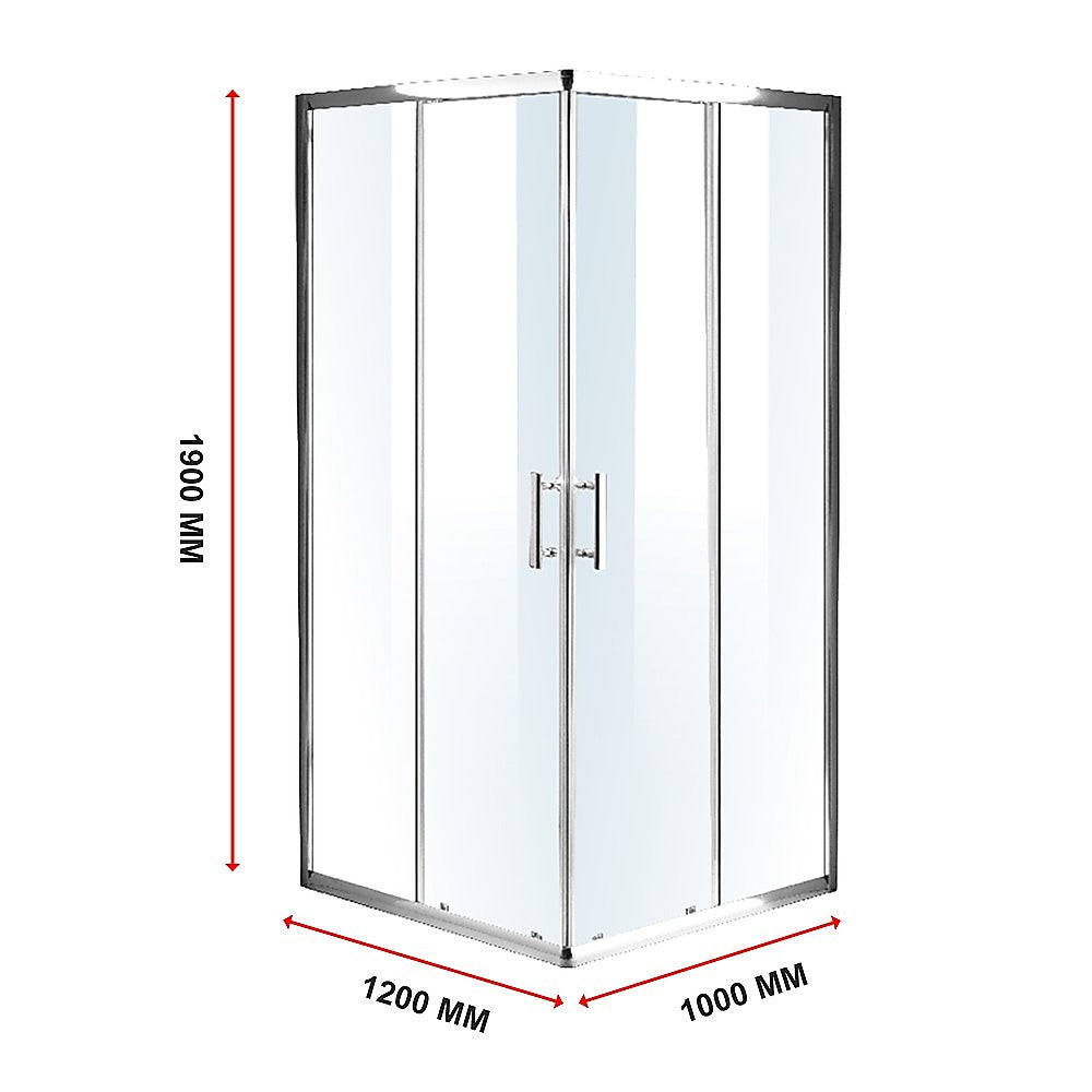1200 x 1000mm Sliding Door Nano Safety Glass Shower Screen By