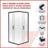 900 x 800mm Sliding Door Nano Safety Glass Shower Screen By