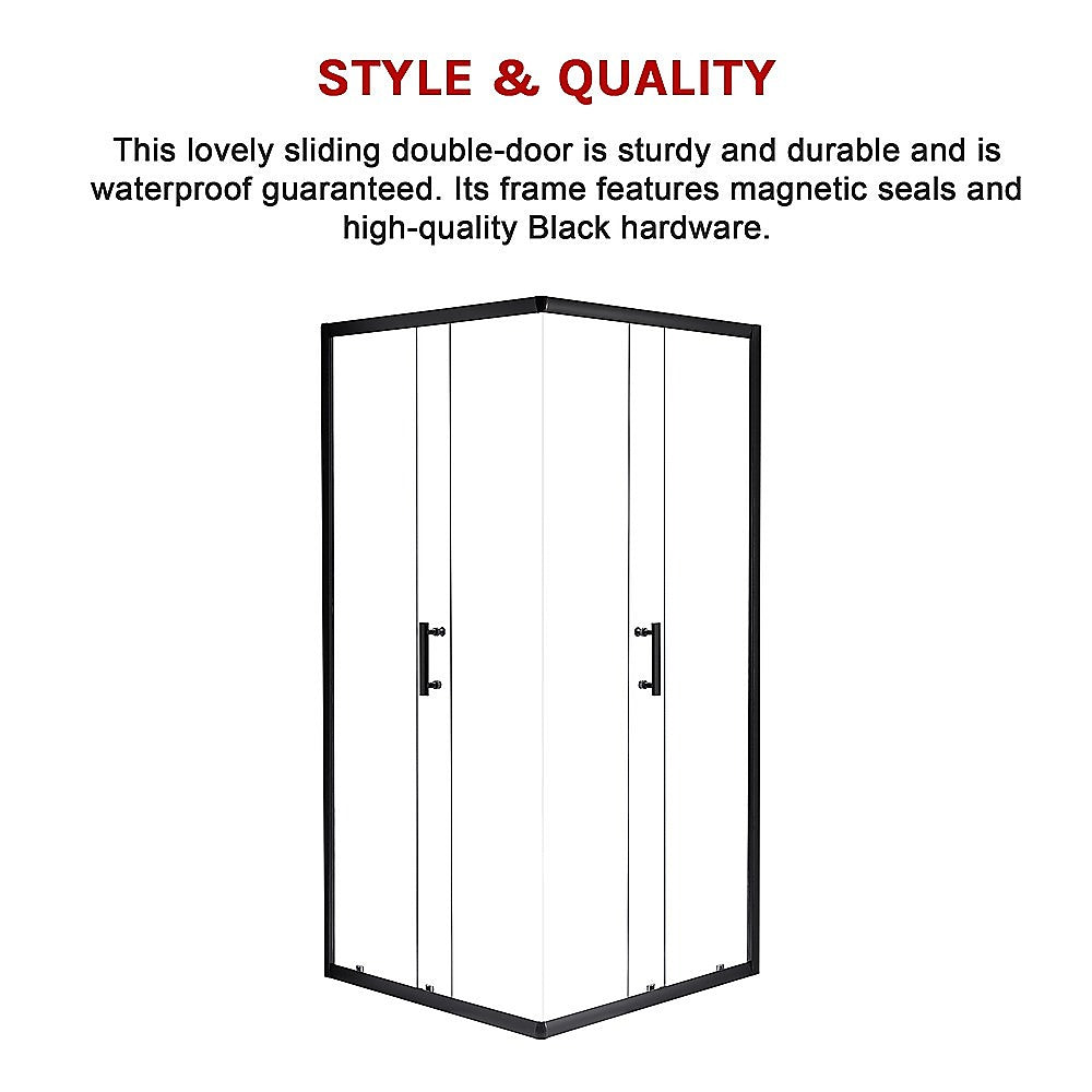 900 x 1000mm Sliding Door Nano Safety Glass Shower Screen By