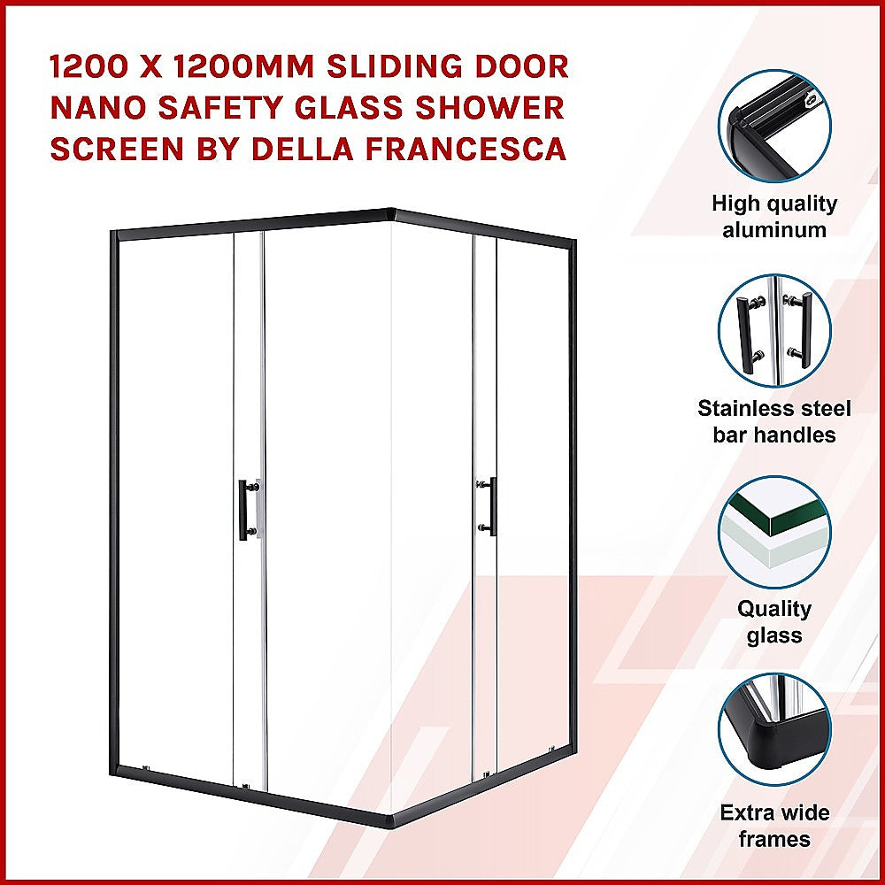 1200 x 1200mm Sliding Door Nano Safety Glass Shower Screen By