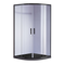 90 x 90cm Rounded Sliding 6mm Curved Shower Screen with Base in Black