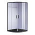 90 x 90cm Rounded Sliding 6mm Curved Shower Screen with Base in Black