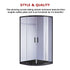 100 x 100cm Rounded Sliding 6mm Curved Shower Screen with Base in Black