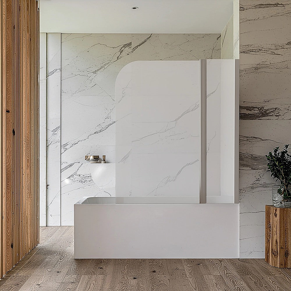 180 Degree Pivot Door 6mm Safety Glass Bath Shower Screen 1200x1400mm By