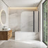 180 Degree Pivot Door 6mm Safety Glass Bath Shower Screen 1200x1400mm By