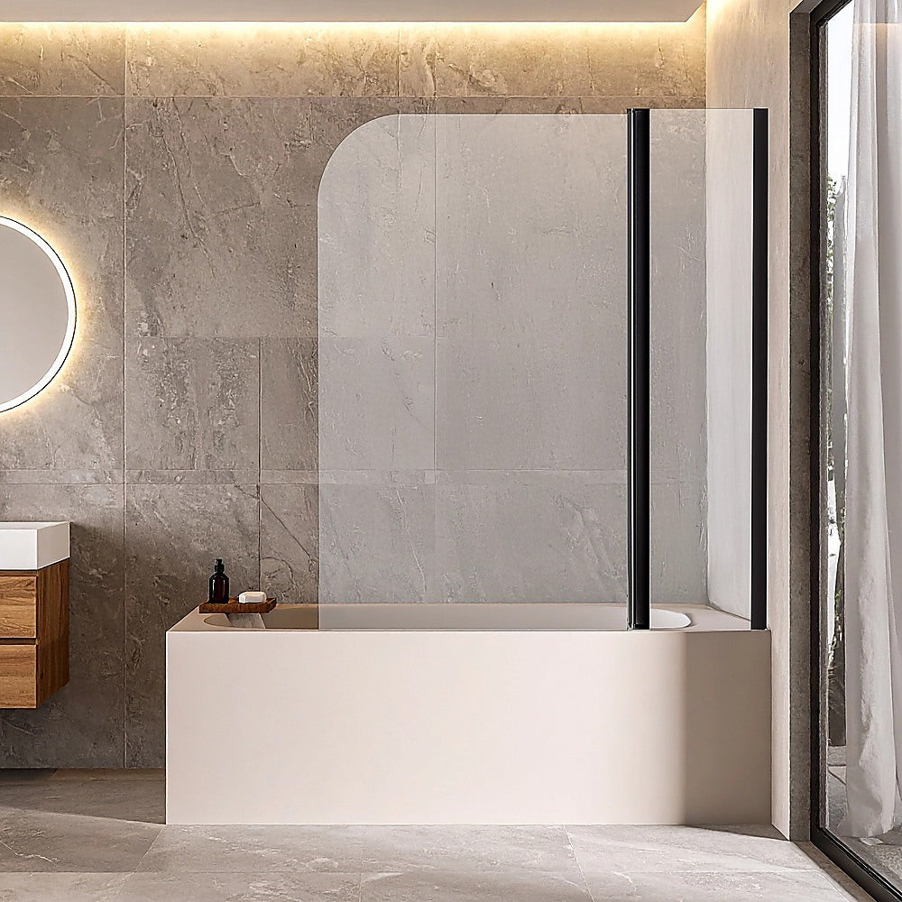 180 Degree Pivot Door 6mm Safety Glass Bath Shower Screen 1200x1400mm By