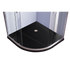 90 x 90cm Chrome Rounded Sliding 6mm Curved Shower Screen with Black Base