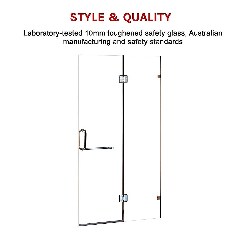 120 x 200cm Wall to Wall Frameless Shower Screen 10mm Glass By