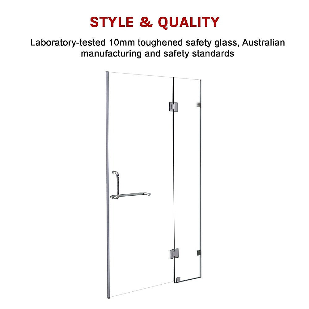 100 x 200cm Wall to Wall Frameless Shower Screen 10mm Glass By