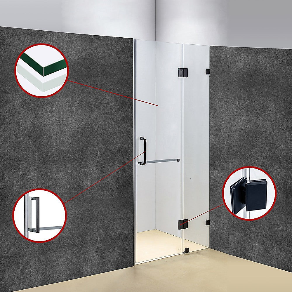 100 x 200cm Wall to Wall Frameless Shower Screen 10mm Glass By