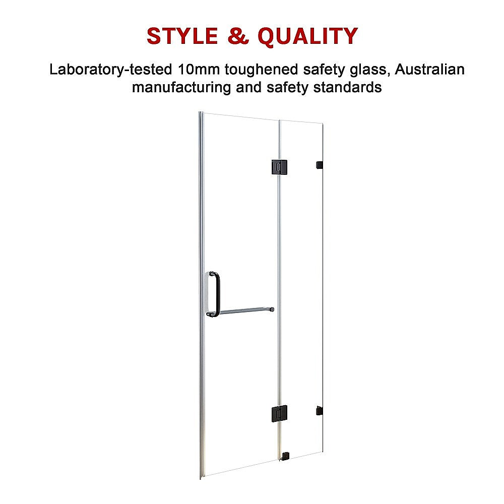 100 x 200cm Wall to Wall Frameless Shower Screen 10mm Glass By