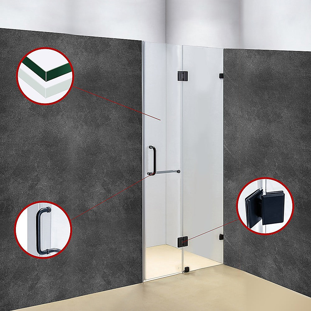 120 x 200cm Wall to Wall Frameless Shower Screen 10mm Glass By