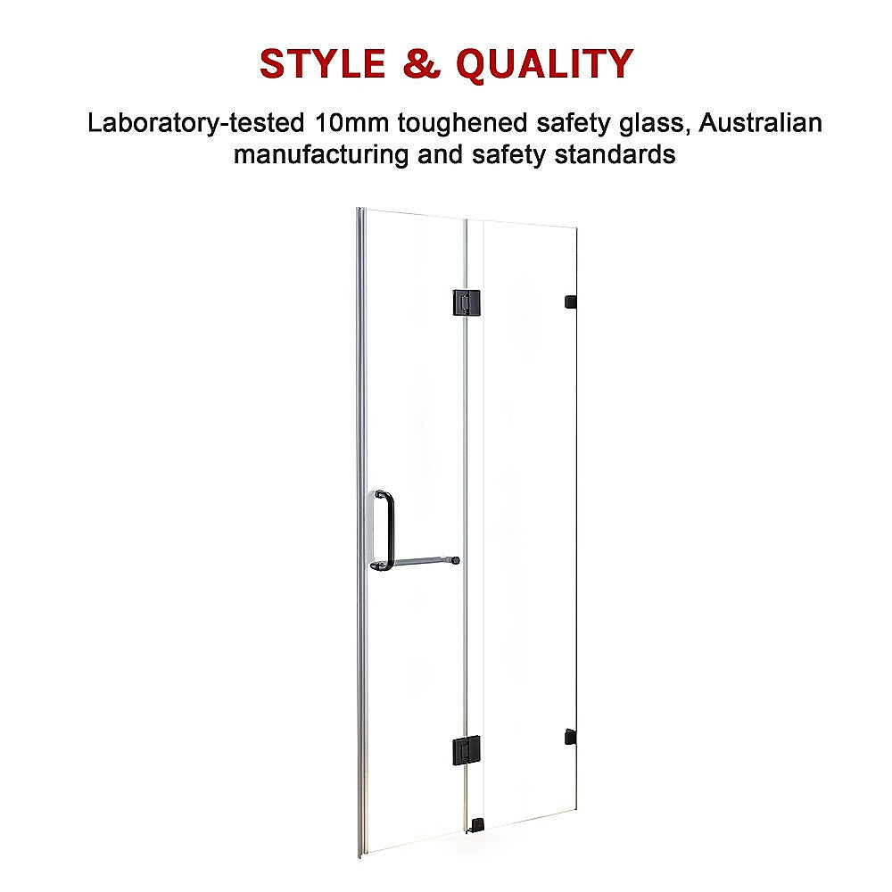120 x 200cm Wall to Wall Frameless Shower Screen 10mm Glass By