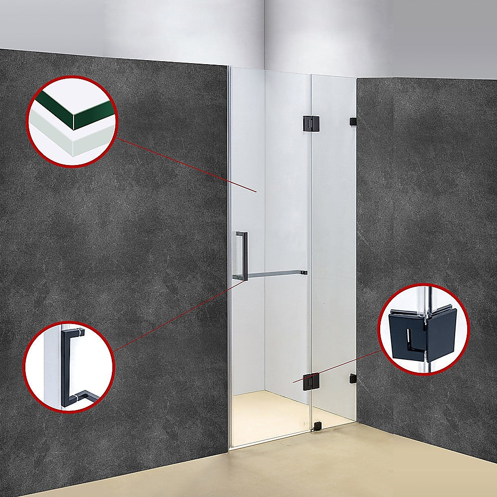 100 x 200cm Wall to Wall Frameless Shower Screen 10mm Glass By