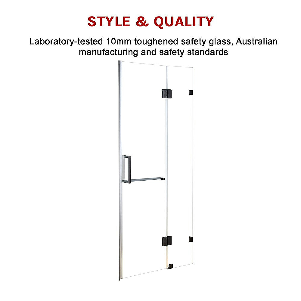 100 x 200cm Wall to Wall Frameless Shower Screen 10mm Glass By