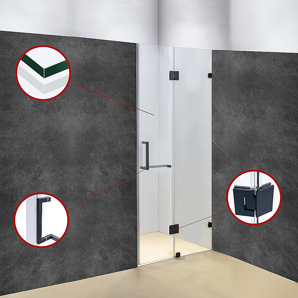 120 x 200cm Wall to Wall Frameless Shower Screen 10mm Glass By