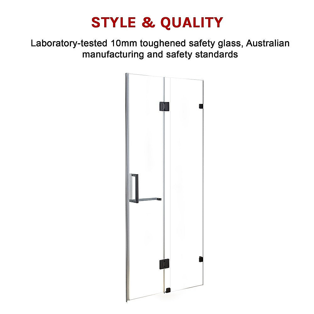 120 x 200cm Wall to Wall Frameless Shower Screen 10mm Glass By