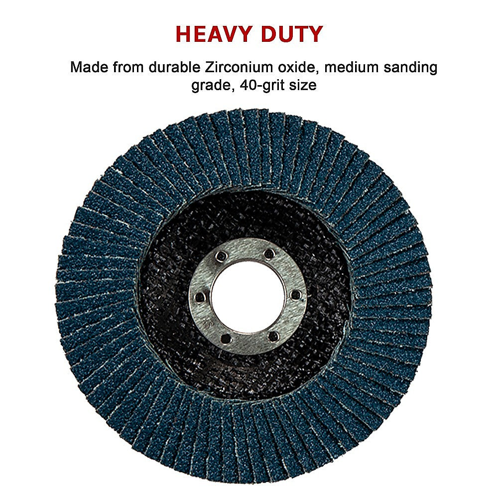 50x Pack Premium Zirconia Flap Disc Sanding Grinding 115mm 4.5