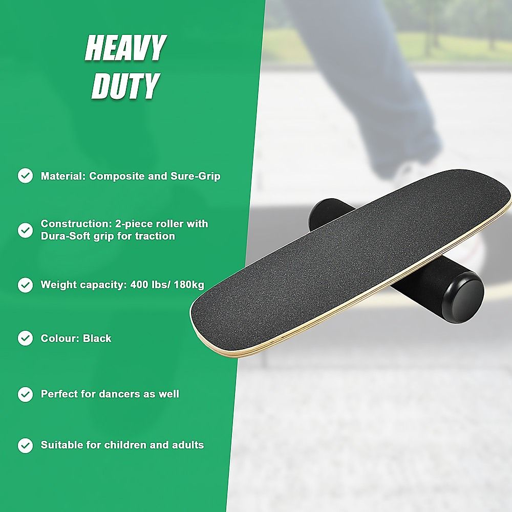 Balance Board Trainer with Stopper Wobble Roller, 180kg Weight Capacity