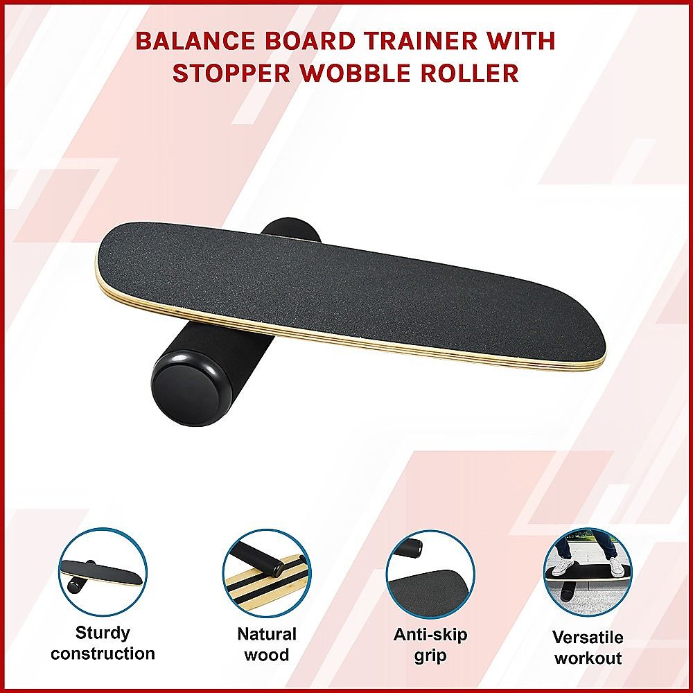 Balance Board Trainer with Stopper Wobble Roller, 180kg Weight Capacity