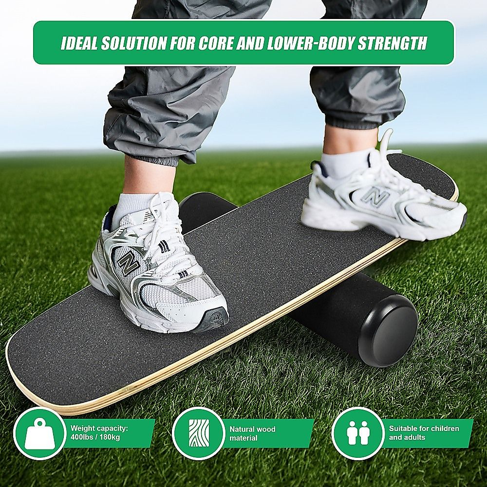Balance Board Trainer with Stopper Wobble Roller, 180kg Weight Capacity