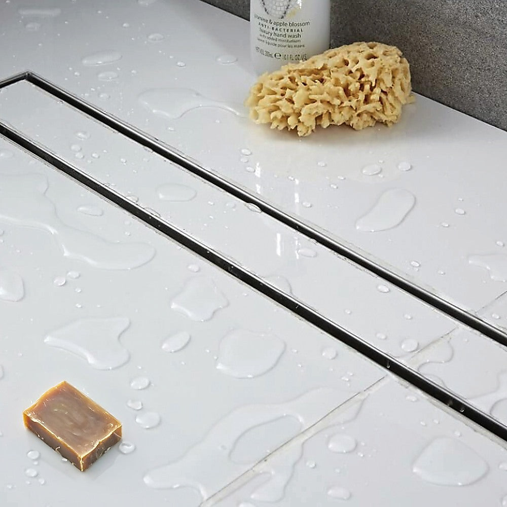 900mm Tile Insert Bathroom Shower Stainless Steel Grate Drain w/Centre outlet Floor Waste