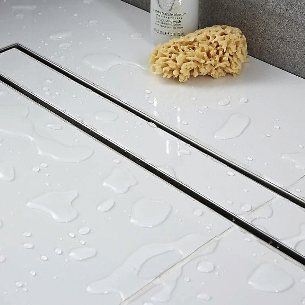 1200mm Tile Insert Bathroom Shower Stainless Steel Grate Drain w/Centre outlet Floor Waste