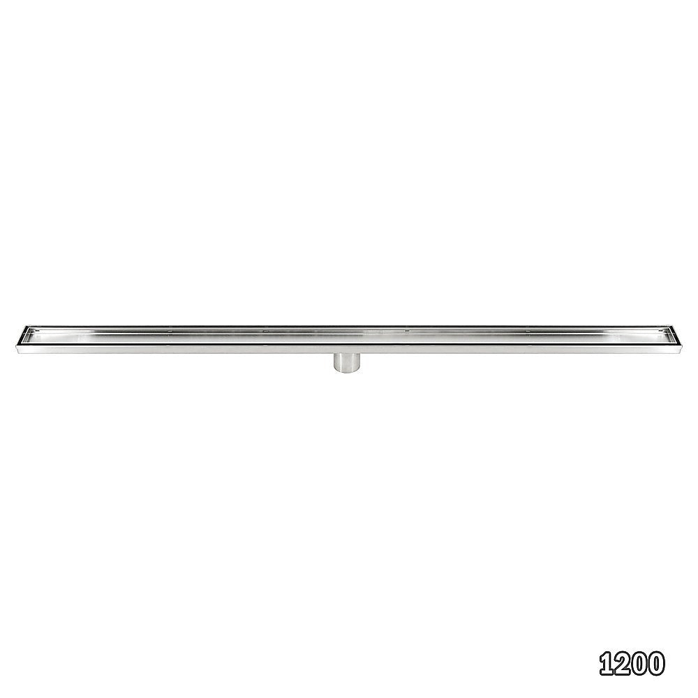 1200mm Tile Insert Bathroom Shower Stainless Steel Grate Drain w/Centre outlet Floor Waste