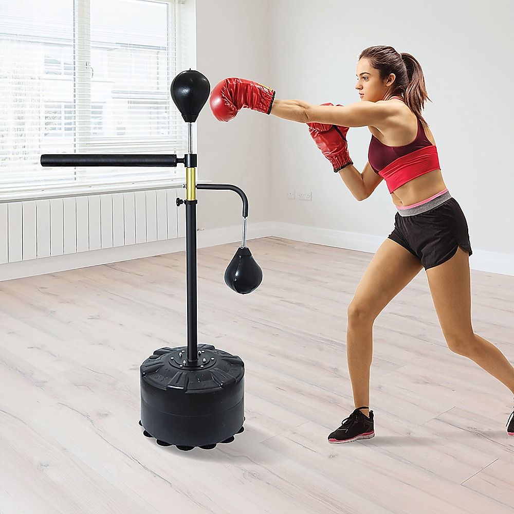 Free Standing Punching Bag 120-190cm Adjustable Boxing Reflex Bag Dummy, Black