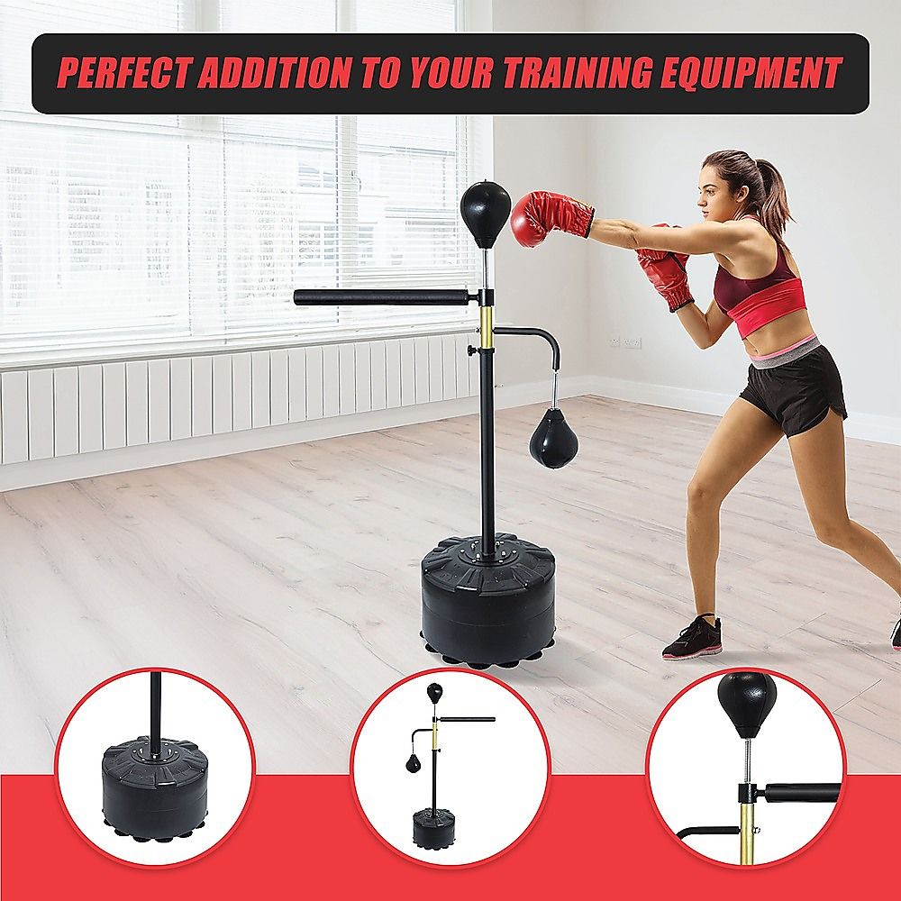 Free Standing Punching Bag 120-190cm Adjustable Boxing Reflex Bag Dummy, Black